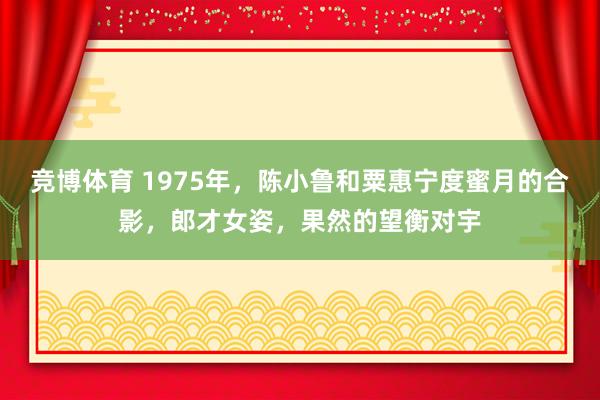 竞博体育 1975年，陈小鲁和粟惠宁度蜜月的合影，郎才女姿，果然的望衡对宇