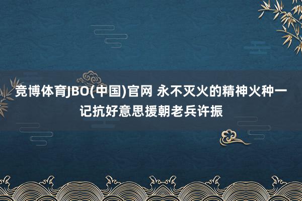竞博体育JBO(中国)官网 永不灭火的精神火种一记抗好意思援朝老兵许振