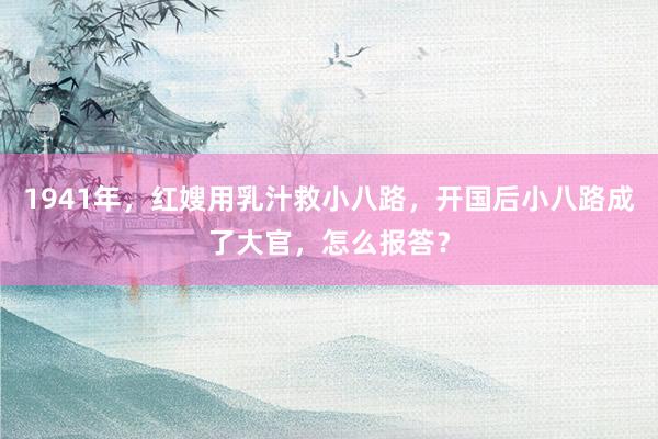 1941年，红嫂用乳汁救小八路，开国后小八路成了大官，怎么报答？