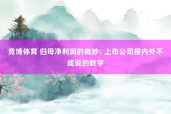 竞博体育 归母净利润的微妙: 上市公司报内外不成说的数字